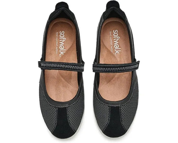 Туфли SoftWalk Dayton Mary Jane на липучке с кожаным верхом и стелькой из ЭВА