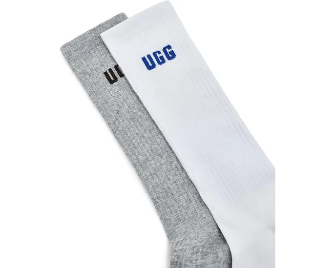 Набор из двух пар носков UGG Leander Logo Crew с логотипом из мягкой эластичной смеси
