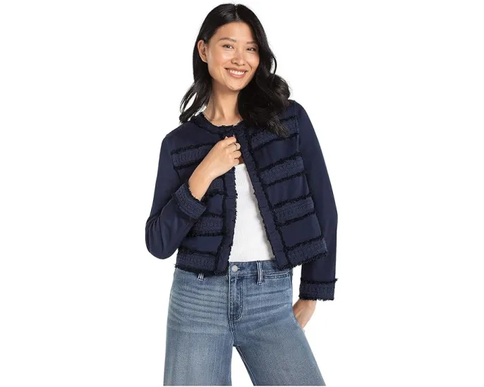 Жакет Liverpool Los Angeles без воротника из мягкого твила с кружевом и бахромой