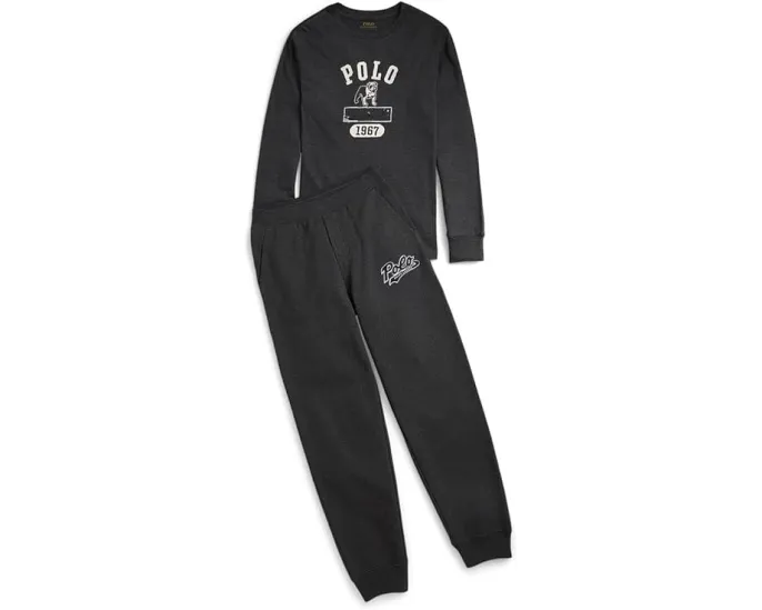 Хлопковая футболка с длинным рукавом и принтом Polo Ralph Lauren Kids для старших детей