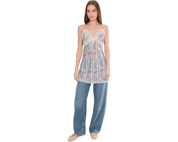 Мини-платье Wish You Were Here Mini Slipdress с цветочным принтом Free People