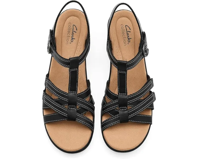 Сандалии Emily 2 Rose Clarks на квадратном каблуке с ремешками и стелькой Ultimate Comfort