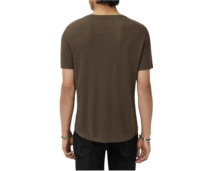 Футболка John Varvatos Cording Peace из смеси льна с короткими рукавами