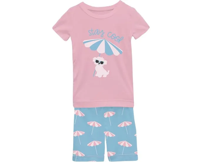 Детский комплект пижамы Kickee Pants с футболкой и шортами