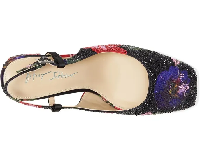 Туфли Blue by Betsey Johnson Elias на каблуке с цветочным принтом и квадратным носком