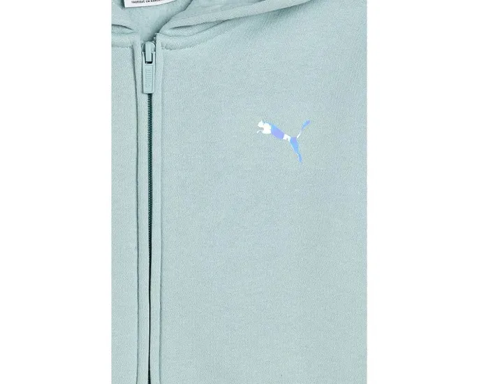 Детская толстовка Foundations Fleece Full Zip от Puma бледно-голубого цвета
