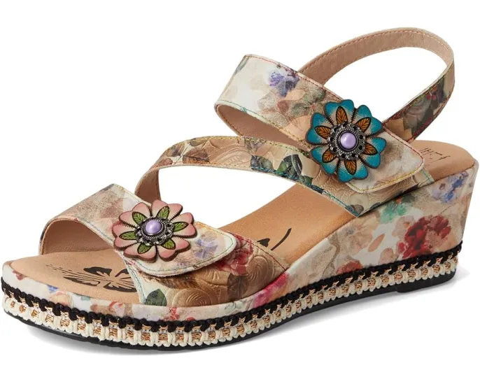 Сандалии L'Artiste by Spring Step Blissful с тиснением и клиновидным каблуком