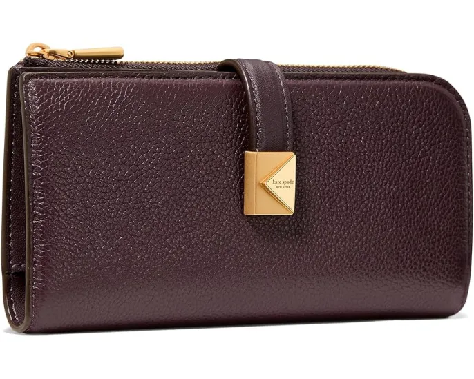 Ультратонкий кожаный кошелек на молнии Tribeca Pebbled от Kate Spade New York