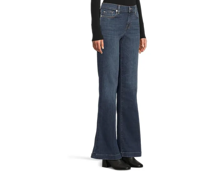 Джинсы Dojo от 7 For All Mankind с клешем средней посадки и контрастной строчкой