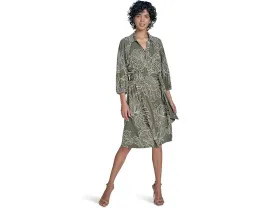 Платье-трапеция Matte Jersey с пышным рукавом и завязкой Calvin Klein