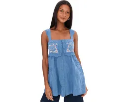 Туника Free People Farrah с вышивкой и квадратным вырезом