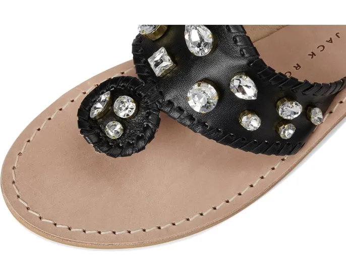 Jack Rogers босоножки Jacks Flat Jeweled Sandals с декором стразами