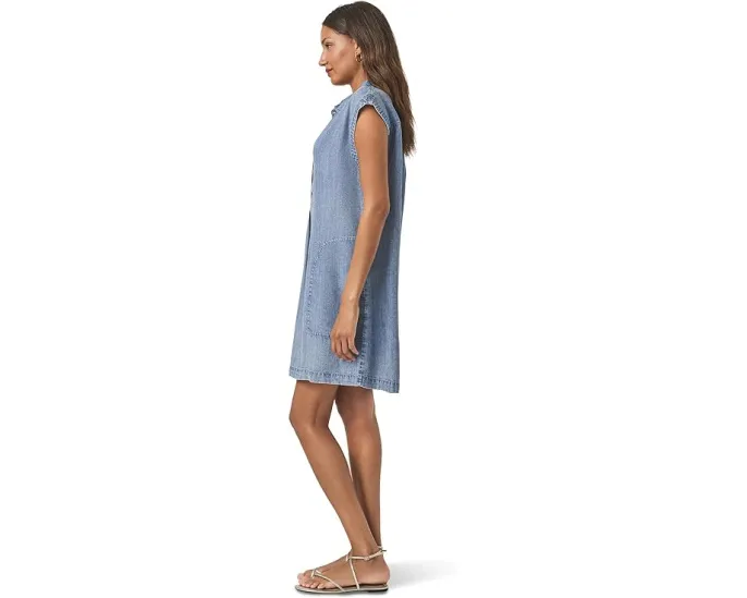 Splendid мини-платье Wren Indigo с воротником и карманами из лиоцелла