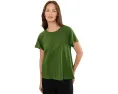 Топ Organic Cotton Slubby Jersey с круглым вырезом и короткими рукавами Eileen Fisher