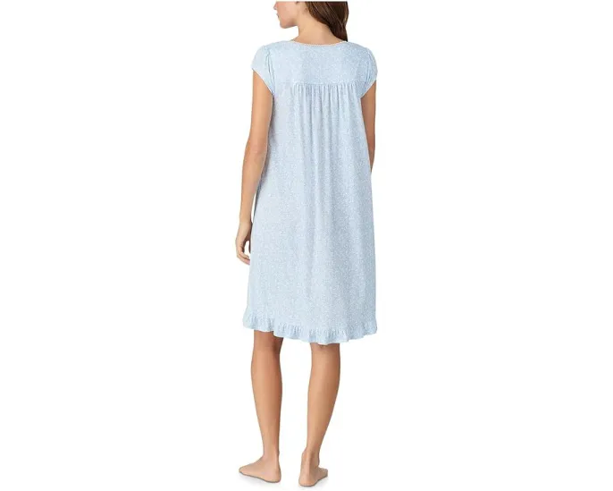 Хлопковый халат Eileen West с коротким рукавом и вырезом «сердечко»