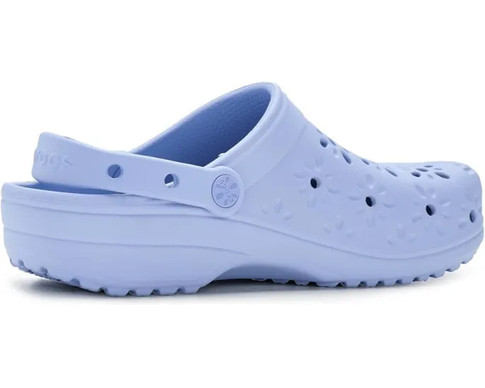 Классические сабо Crocs с ажурным цветочным дизайном и вентиляционными отверстиями