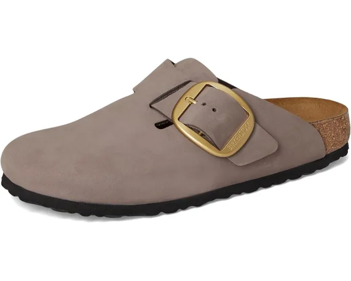 Клоги Birkenstock Boston Big Buckle из нубука с пробковой стелькой