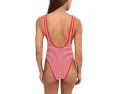 Купальник цельный Seafolly Club House Retro в полоску с контрастной окантовкой