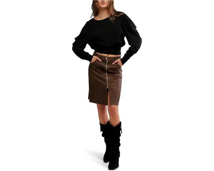 Блуза Moxie с длинным рукавом от Free People на запах с объемными плечами