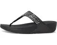 Сандалии FitFlop Lulu Crystal-Mix с микроволокном и клиновидным каблуком