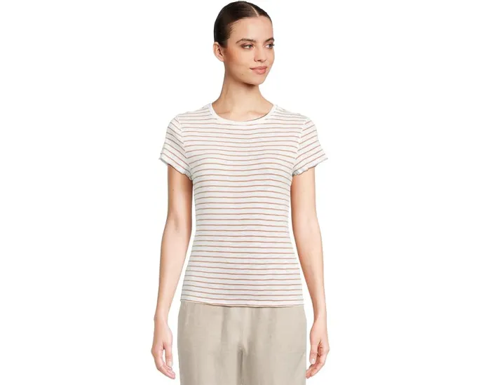 Полосатая футболка Lilla P с круглой горловиной и облегающим кроем