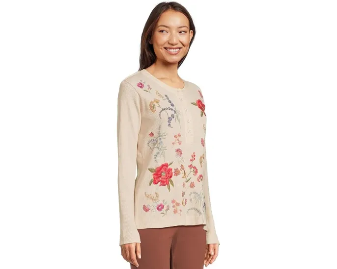 Mixed Media Henley Thermal