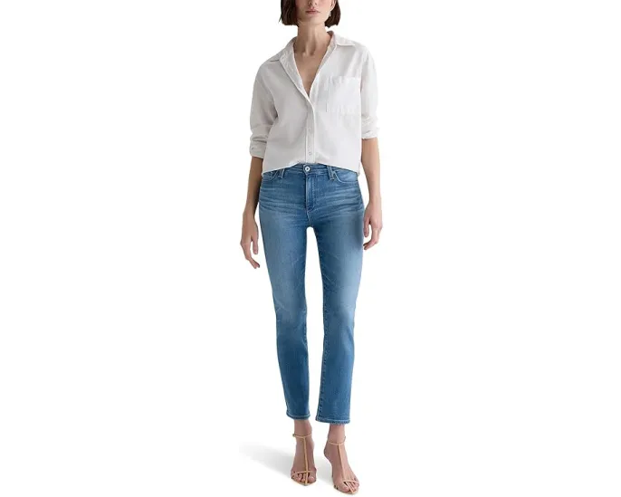 Джинсы AG Jeans Prima с заниженной талией и прямым кроем в цвете Atlantis