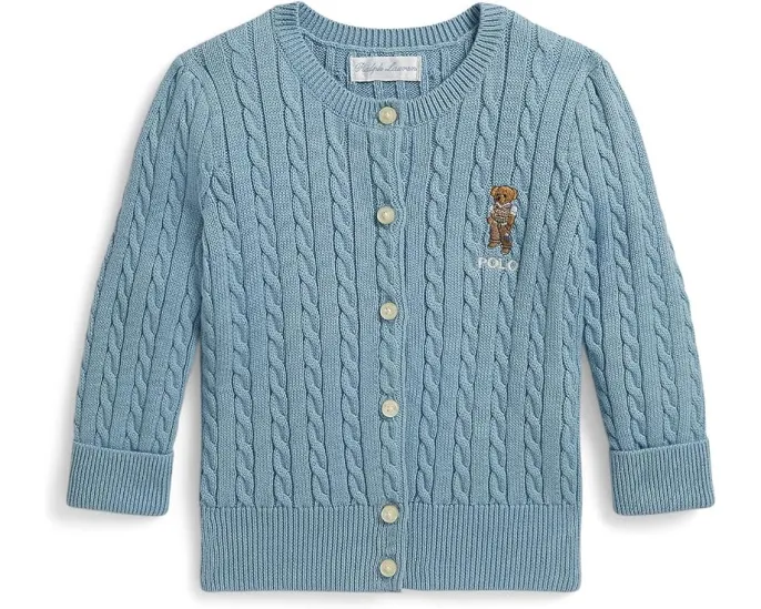 Детский хлопковый кардиган Polo Bear с мини-косами Polo Ralph Lauren