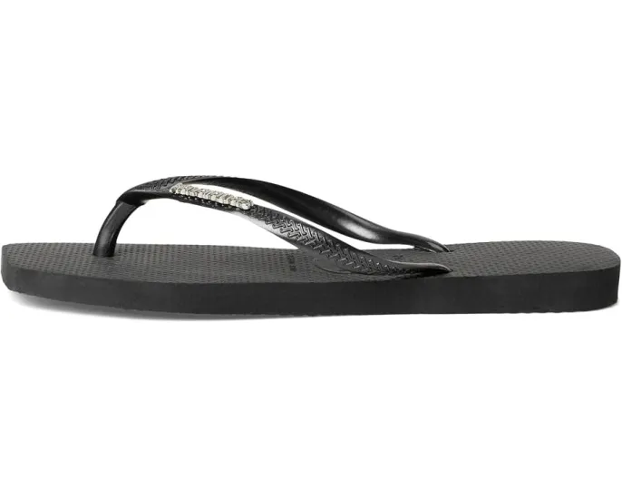 Шлепанцы Havaianas Slim Square Logo Metallic с узким ремешком
