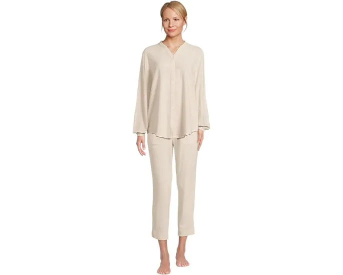 Блуза Barefoot Dreams из льняной смеси с длинными рукавами