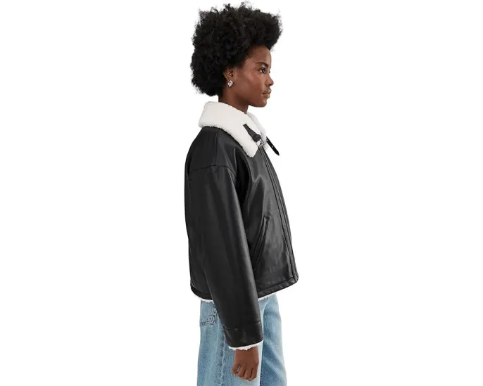 Короткая куртка Levi's из искусственной кожи и шерпи реверсивная