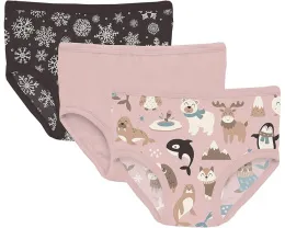 Kickee Pants Kids Набор из 3 трусиков для девочек с принтом (Маленький/Большой размер)