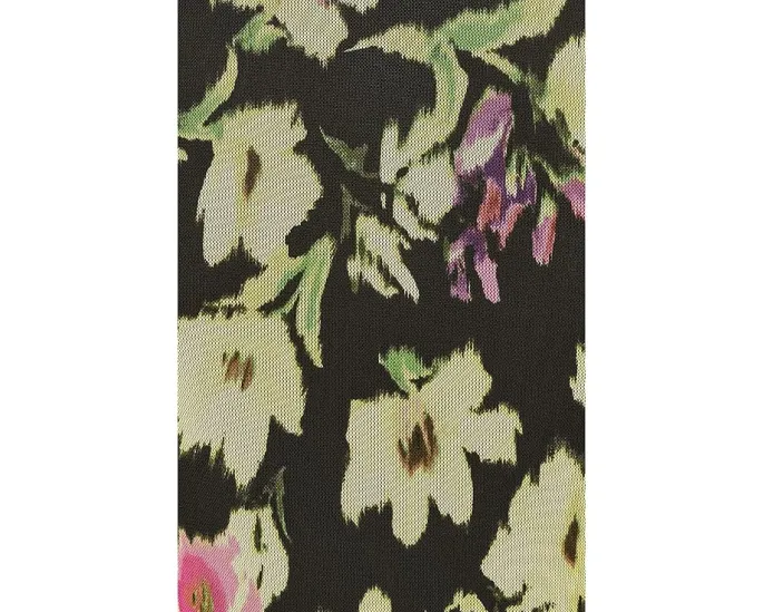 Топ с коротким рукавом и тремя слоями рюш в цветочный принт Vince Camuto