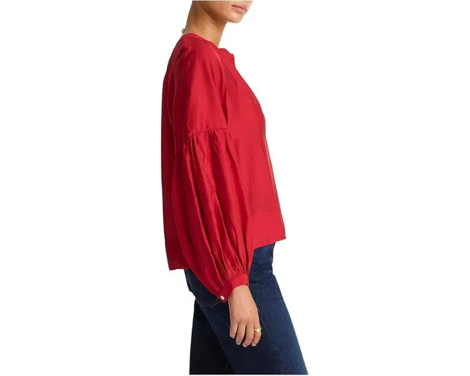 Топ Madewell Germaine с V-образным вырезом и рубашечным кроем