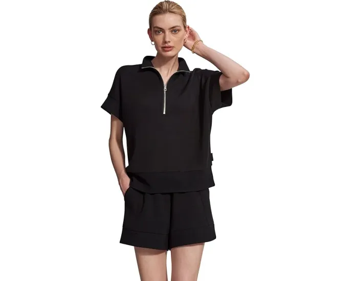 Свитшот Ritchie Short Sleeve от Varley с разрезным воротником и полузастежкой