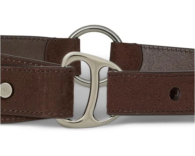 Ремень из замши Lauren Ralph Lauren с D-образным кольцом в конном стиле