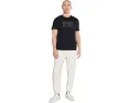 Брюки Armani Exchange из смесового хлопкового твила с эластичными манжетами и кулиской