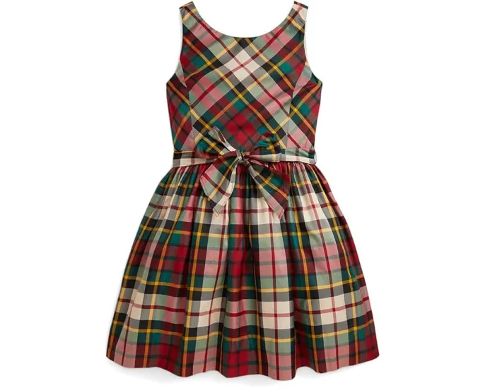 Платье из тафты в клетку для подростков Polo Ralph Lauren Kids