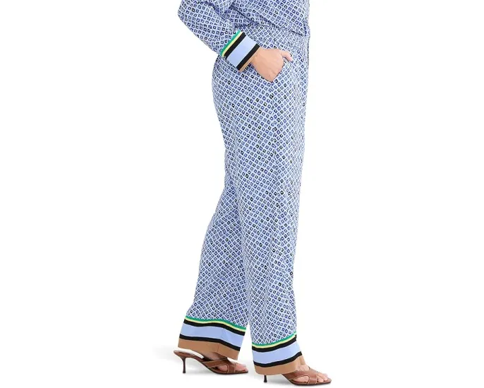 Широкие брюки NIC+ZOE Petite 31" с мозаичной отделкой и эластичным поясом