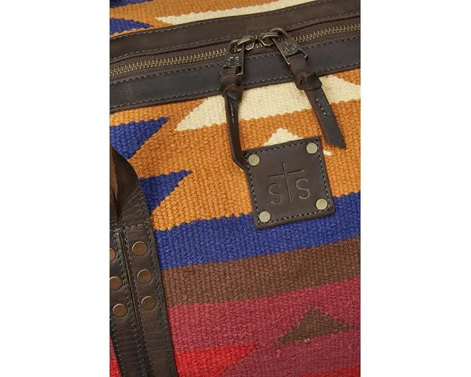 Дорожная сумка STS Ranchwear Crimson Sun из хлопка с кожаными деталями