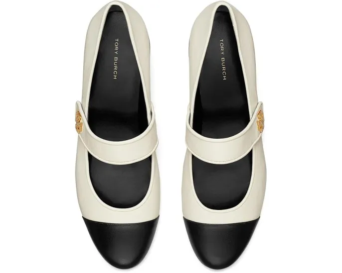 Туфли Tory Burch Cap-Toe Mary Jane Heel Ballet 25mm с контрастным носком