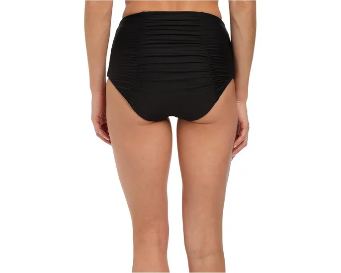 Купальник BECCA Color Code High-Waist Bottoms с завышенной талией и сборкой