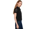 Блузка Eyelet Short Sleeve Collared Button Down от CeCe из гипюра