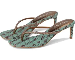 Босоножки GUESS Mayan на тонком каблуке с ремешком стразами