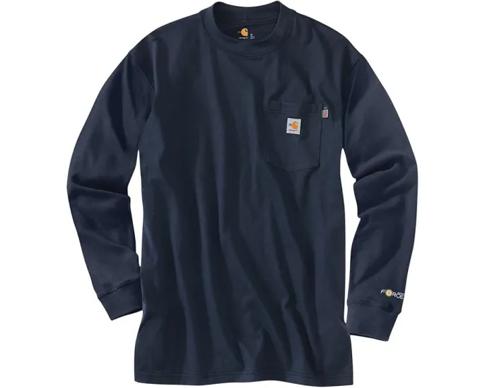 Большой и высокий рост Огнестойкая футболка Carhartt Force Cotton с длинным рукавом