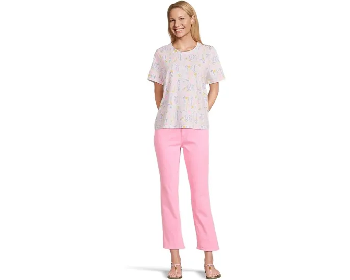 Трикотажный топ Lilly Pulitzer Barreto Knit с принтом и пуговицами