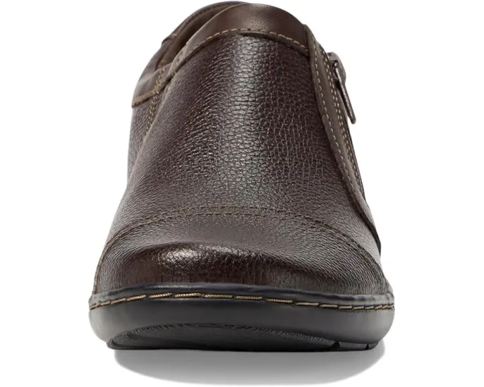 Слипоны Clarks Cora Giny из текстурированной кожи и текстиля с двумя молниями