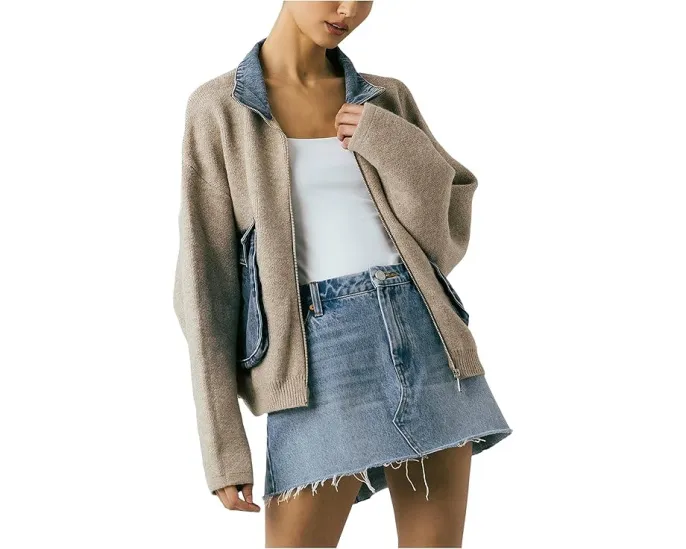 Бомбер Blank NYC Glow Up из трикотажа с контрастным воротником