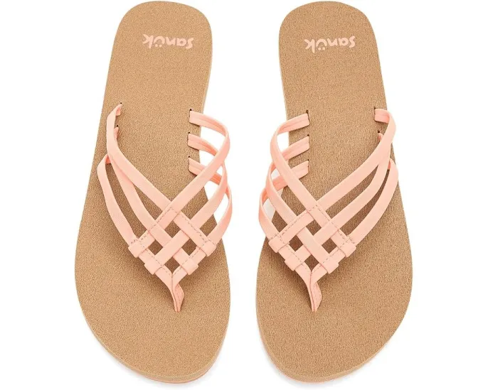 Sanuk Yoga Sandy II сланцы с несколькими ремешками и стелькой из пены с эффектом памяти