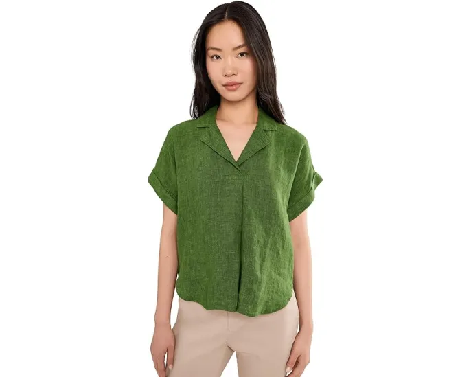 Топ Eileen Fisher с воротником из органического льна